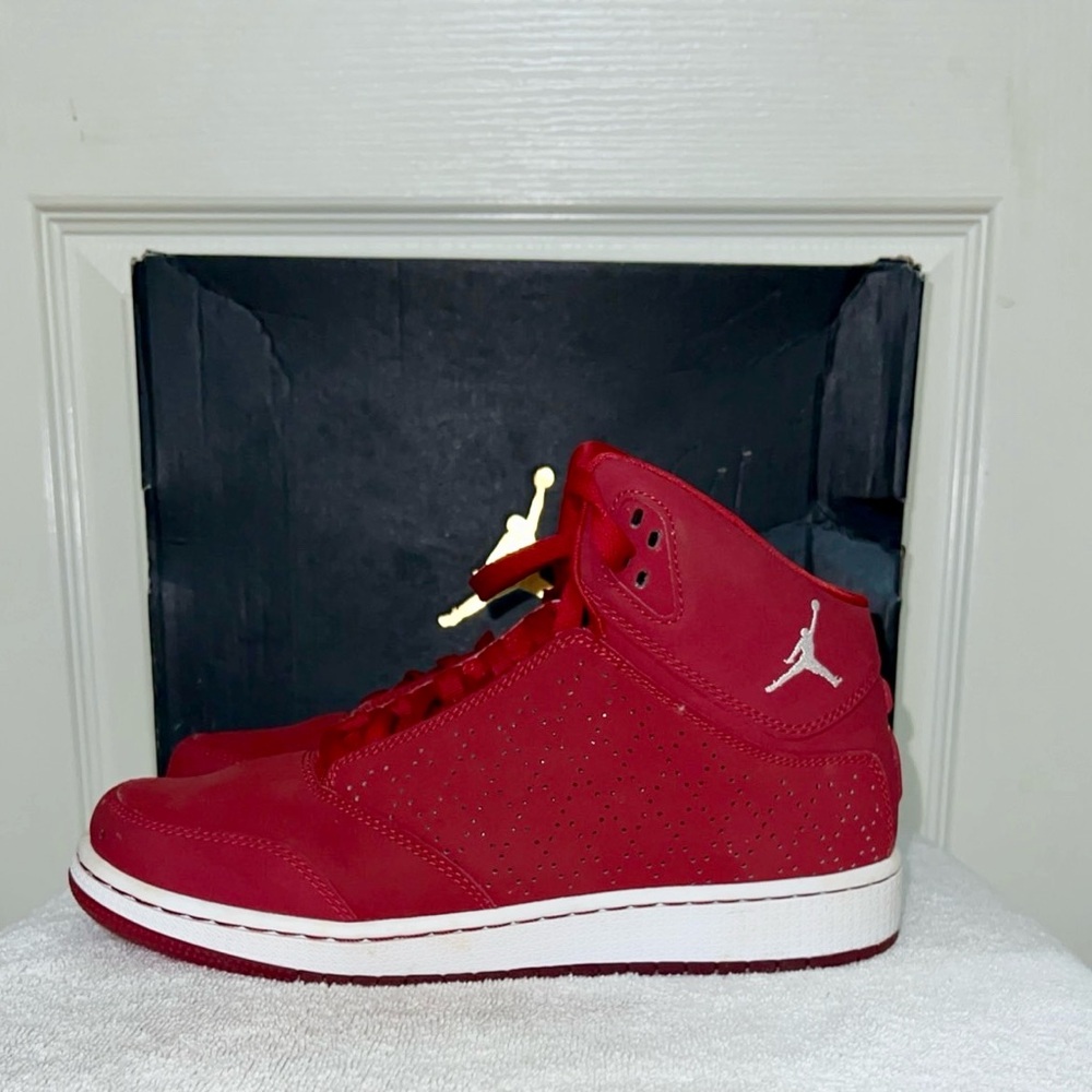 Jordan Red High-Top Sneakers with White Accents